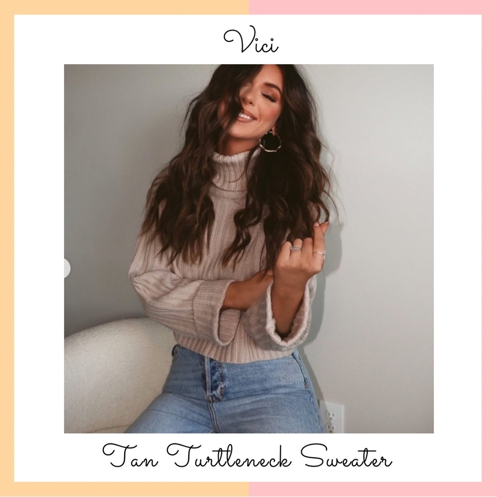 Vici Tan Turtleneck Sweater